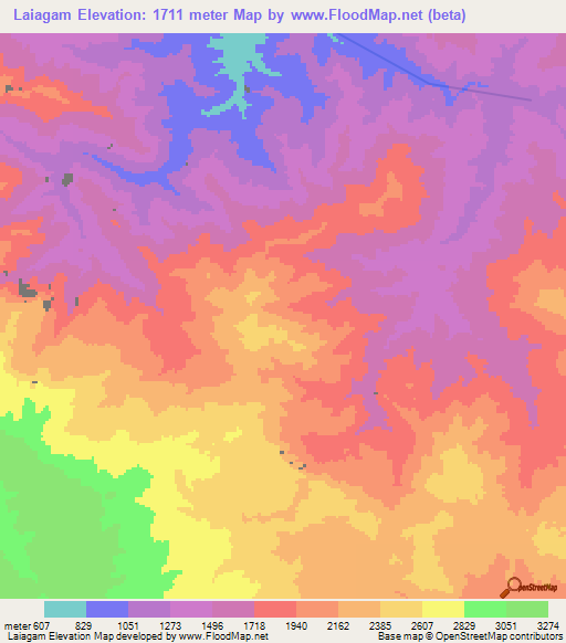 Laiagam,Papua New Guinea Elevation Map