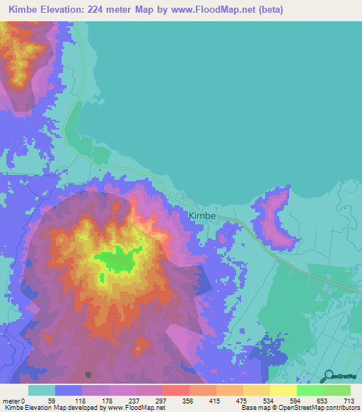 Kimbe,Papua New Guinea Elevation Map
