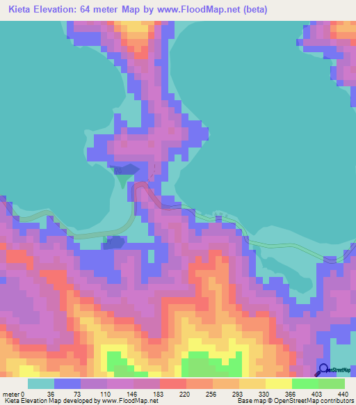 Kieta,Papua New Guinea Elevation Map
