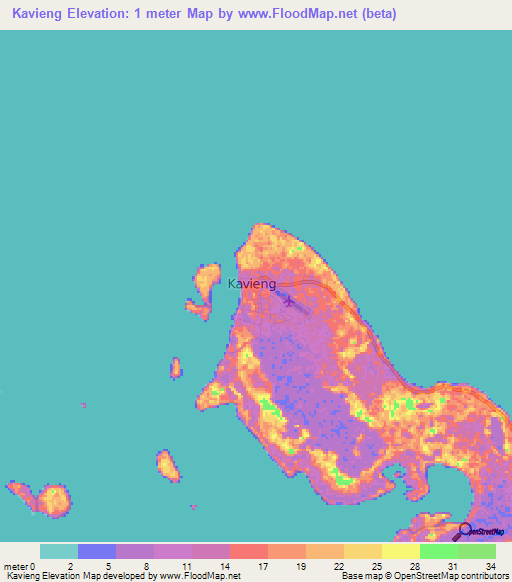 Kavieng,Papua New Guinea Elevation Map