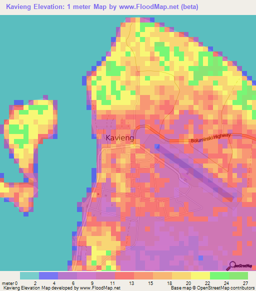 Kavieng,Papua New Guinea Elevation Map