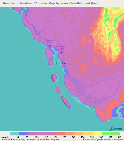 Kandrian,Papua New Guinea Elevation Map