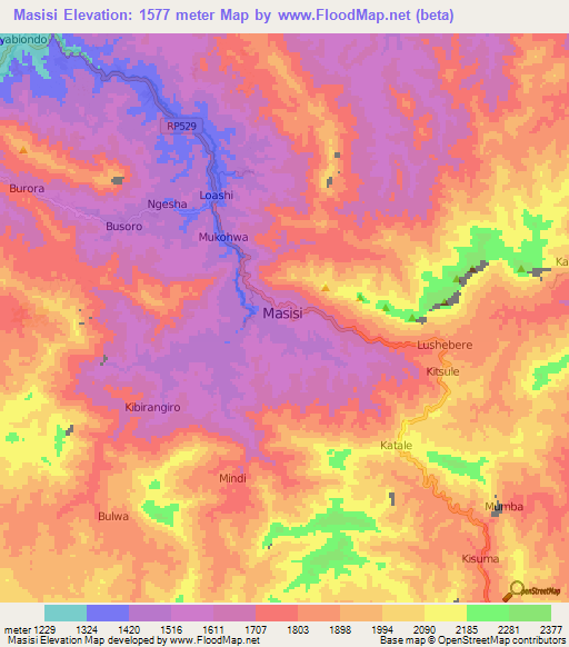 Masisi,Congo (Kinshasa) Elevation Map