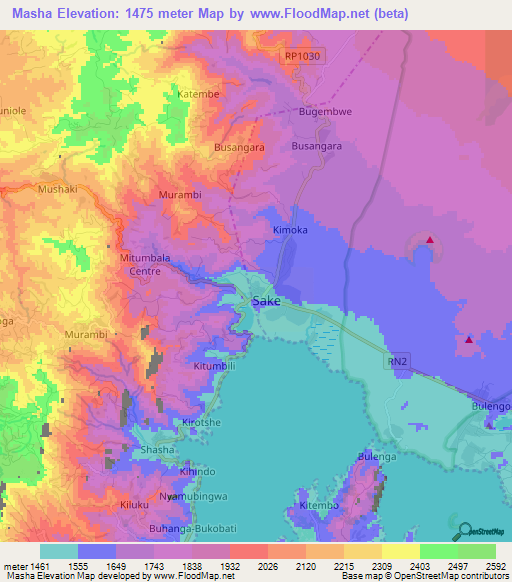 Masha,Congo (Kinshasa) Elevation Map