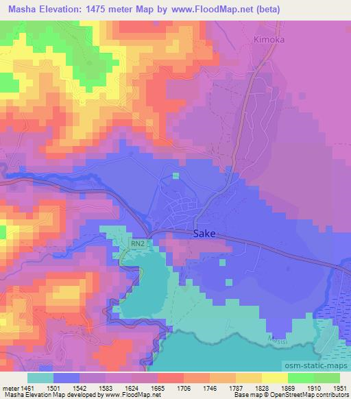 Masha,Congo (Kinshasa) Elevation Map