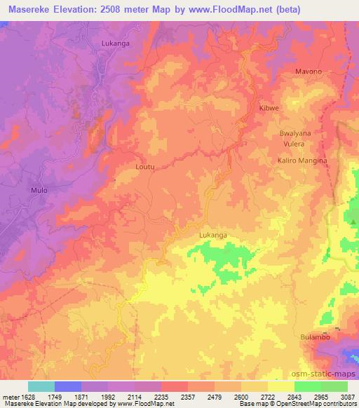Masereke,Congo (Kinshasa) Elevation Map
