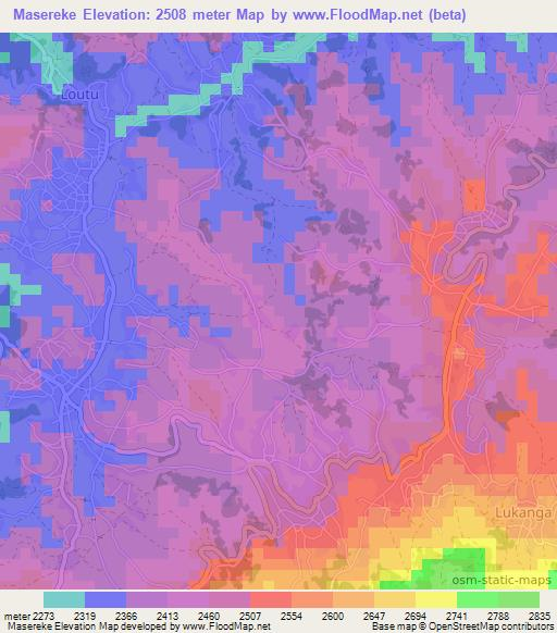 Masereke,Congo (Kinshasa) Elevation Map