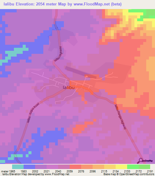 Ialibu,Papua New Guinea Elevation Map