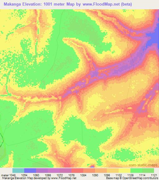 Makanga,Congo (Kinshasa) Elevation Map