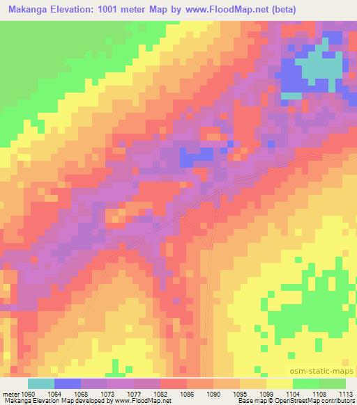Makanga,Congo (Kinshasa) Elevation Map
