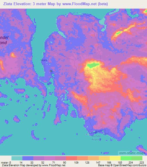 Ziata,Solomon Islands Elevation Map