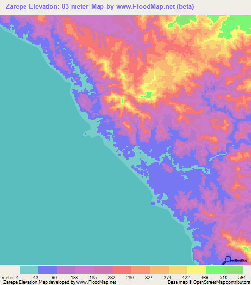 Zarepe,Solomon Islands Elevation Map