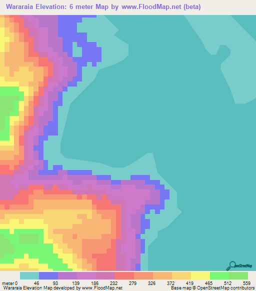 Wararaia,Solomon Islands Elevation Map