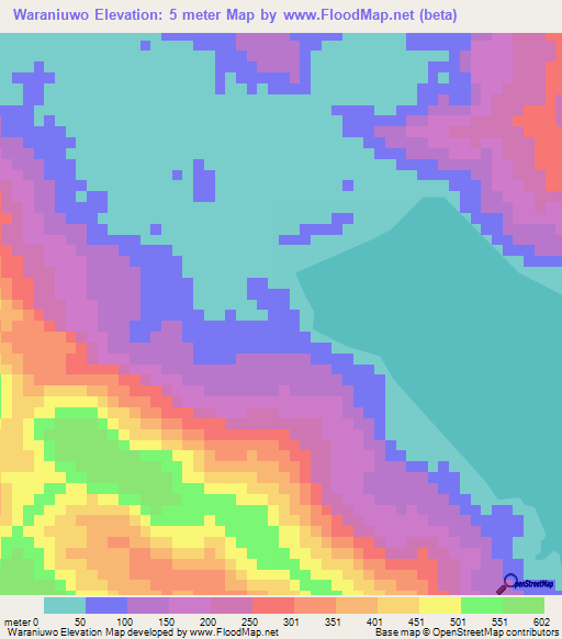 Waraniuwo,Solomon Islands Elevation Map