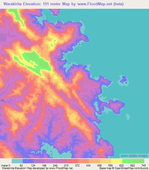Warakirita,Solomon Islands Elevation Map