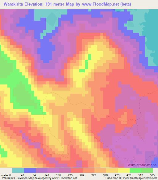 Warakirita,Solomon Islands Elevation Map