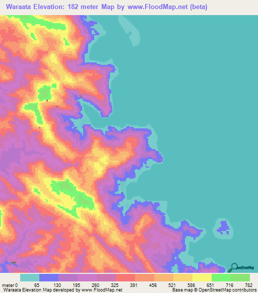 Waraata,Solomon Islands Elevation Map