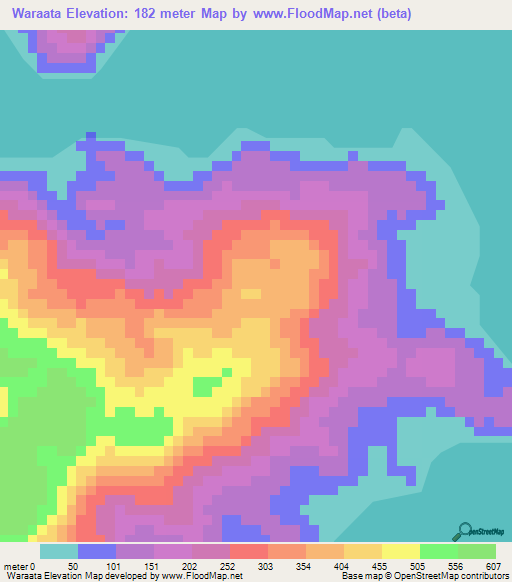 Waraata,Solomon Islands Elevation Map