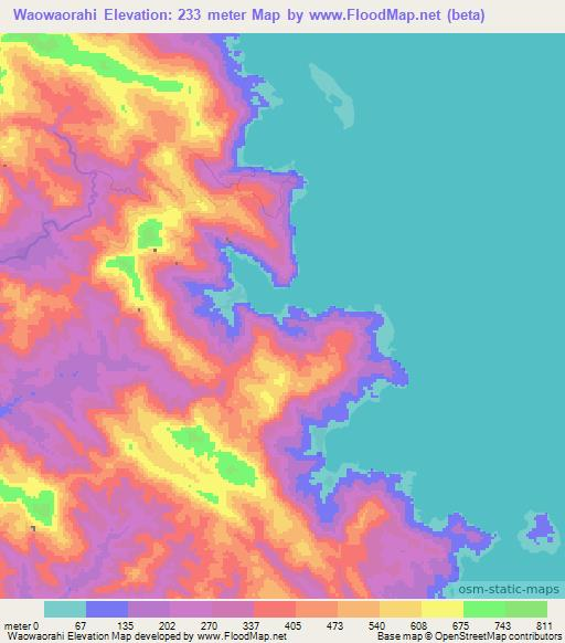 Waowaorahi,Solomon Islands Elevation Map