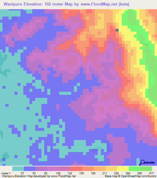 Wanipuru,Solomon Islands Elevation Map