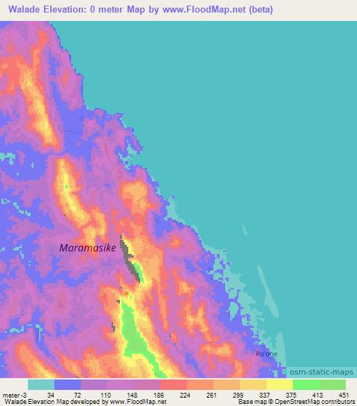 Walade,Solomon Islands Elevation Map