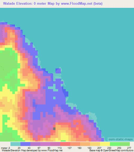 Walade,Solomon Islands Elevation Map