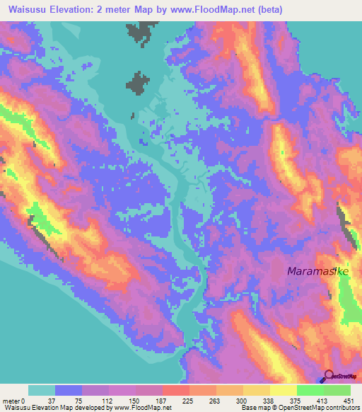 Waisusu,Solomon Islands Elevation Map