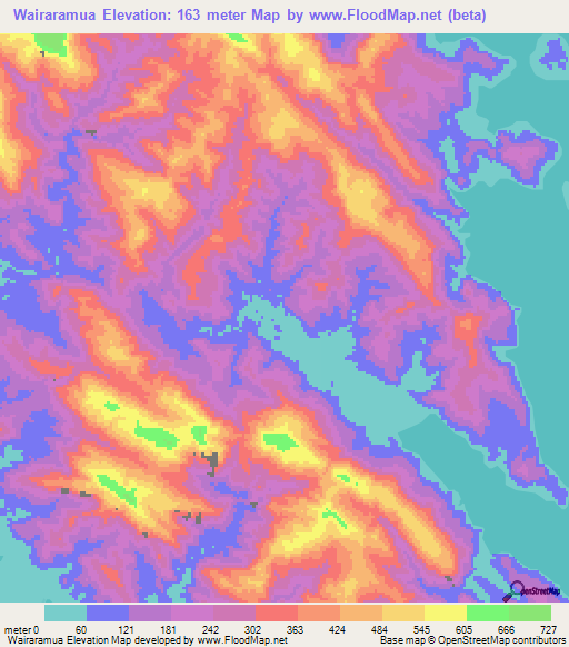 Wairaramua,Solomon Islands Elevation Map