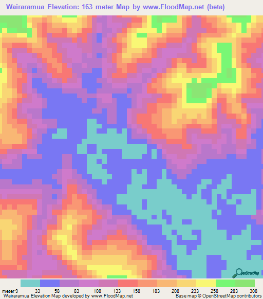 Wairaramua,Solomon Islands Elevation Map