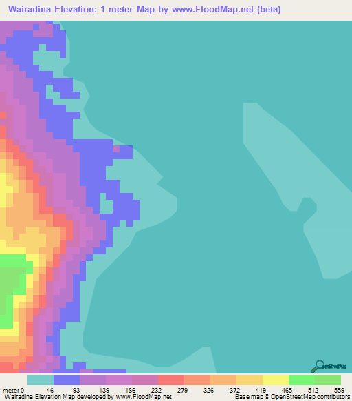 Wairadina,Solomon Islands Elevation Map