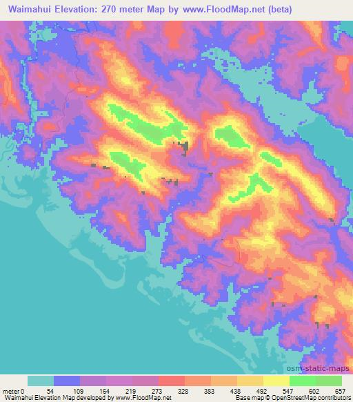 Waimahui,Solomon Islands Elevation Map
