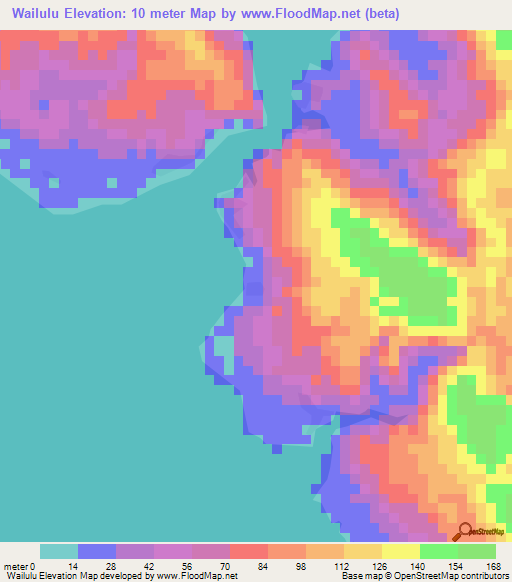 Wailulu,Solomon Islands Elevation Map