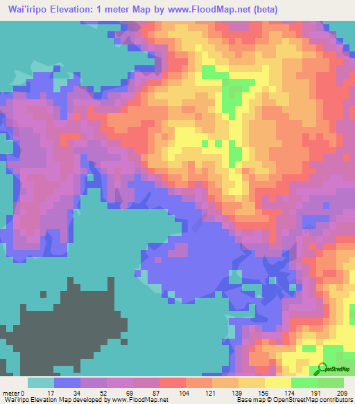 Wai'iripo,Solomon Islands Elevation Map