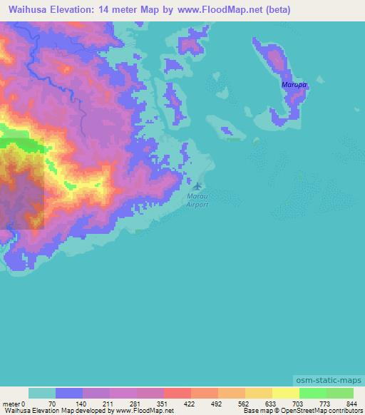 Waihusa,Solomon Islands Elevation Map