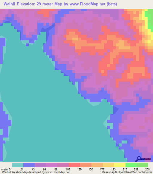 Waihii,Solomon Islands Elevation Map