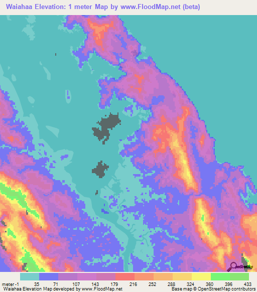 Waiahaa,Solomon Islands Elevation Map