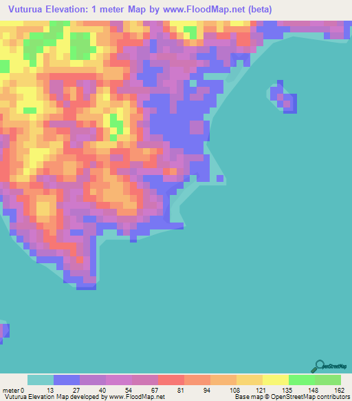Vuturua,Solomon Islands Elevation Map
