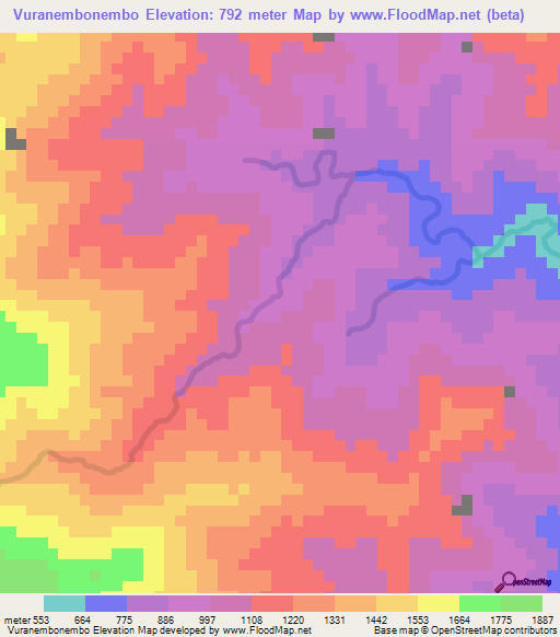 Vuranembonembo,Solomon Islands Elevation Map