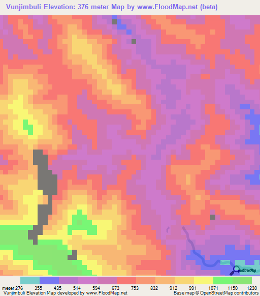 Vunjimbuli,Solomon Islands Elevation Map