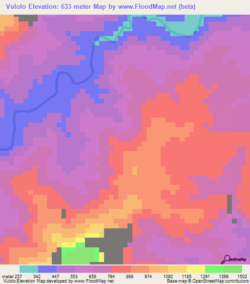 Vulolo,Solomon Islands Elevation Map