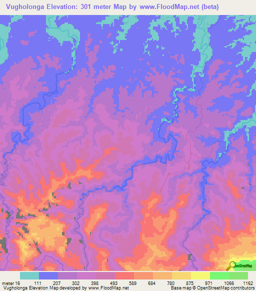 Vugholonga,Solomon Islands Elevation Map