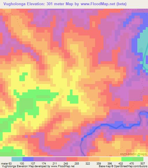 Vugholonga,Solomon Islands Elevation Map