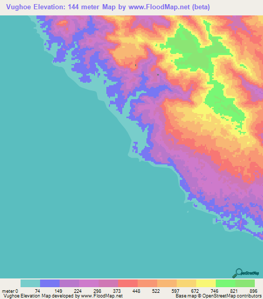 Vughoe,Solomon Islands Elevation Map
