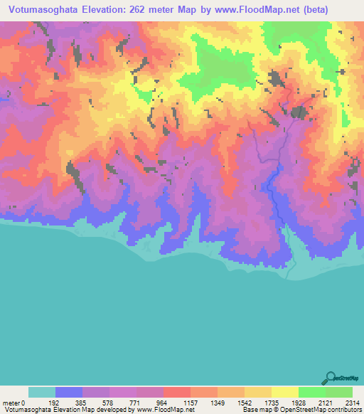 Votumasoghata,Solomon Islands Elevation Map
