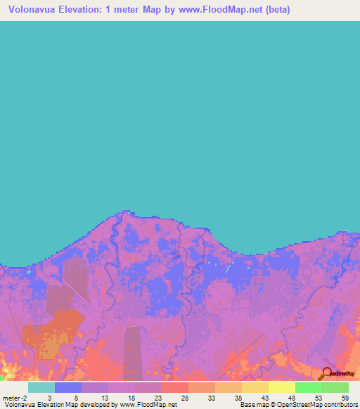 Volonavua,Solomon Islands Elevation Map