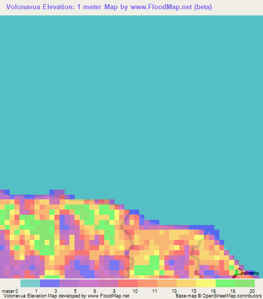 Volonavua,Solomon Islands Elevation Map
