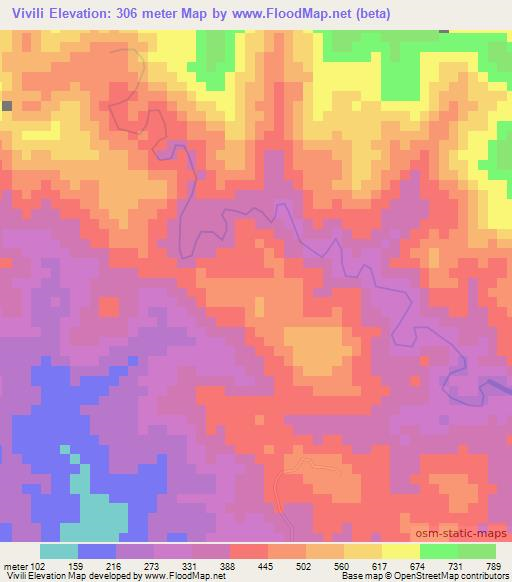 Vivili,Solomon Islands Elevation Map
