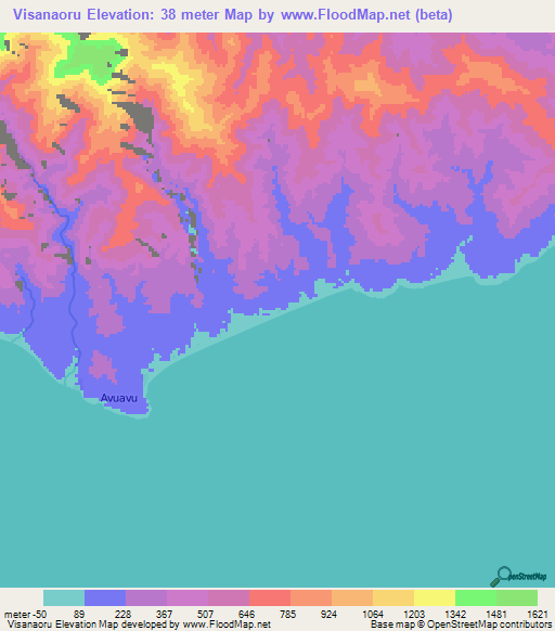 Visanaoru,Solomon Islands Elevation Map