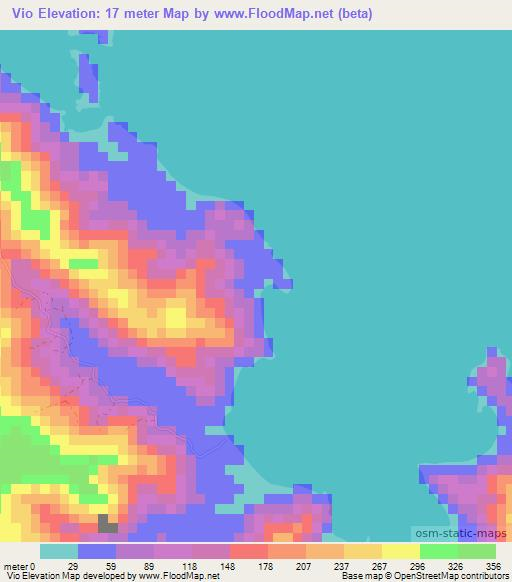 Vio,Solomon Islands Elevation Map