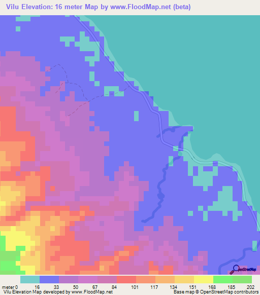 Vilu,Solomon Islands Elevation Map